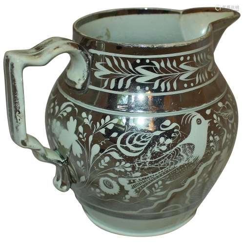 19th Century Silver Luster Pearlware Pitcher