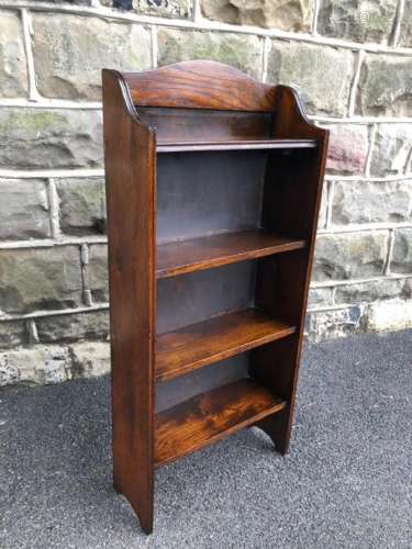 Antique Small Oak Open Bookcase