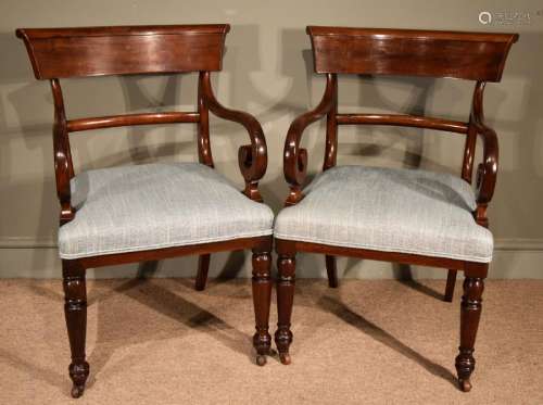 A Pair Of Early Victorian Mahogany Armchairs