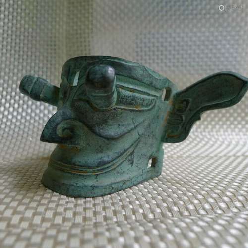 China Sanxingdui bronze, mask, clairvoyance, longitudinal ey...