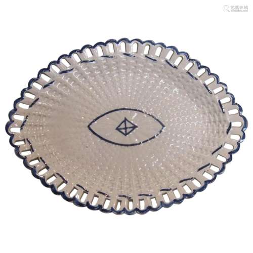 Pearlware Oval Basketweave Tray ca. 1800