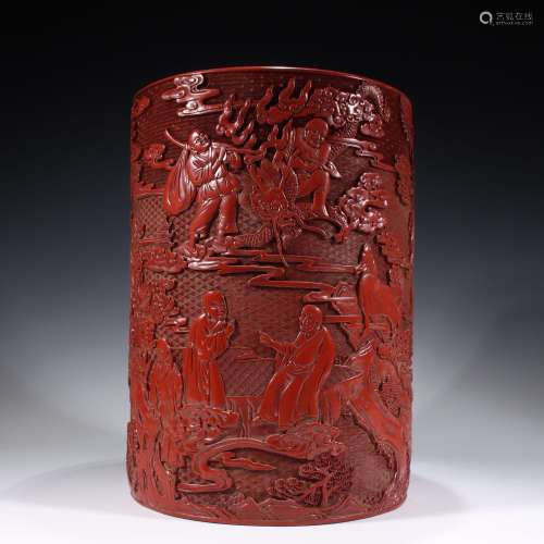 Eighteen rib carved lacquerware carving picture tubeSpecific...