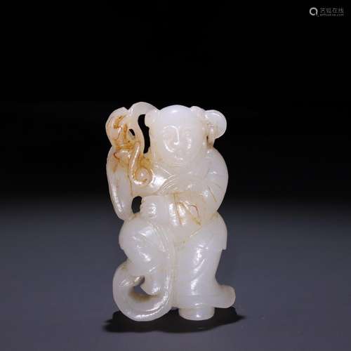 On the evening of hetian jade send goods the lad carvingsSpe...