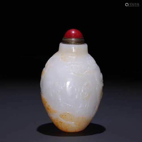 Hetian seed makings stone carving characters snuff bottlesSp...