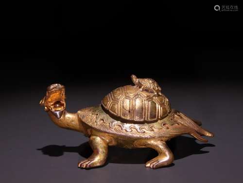 Copper and gold dragon turtle with cover water chengSpecific...