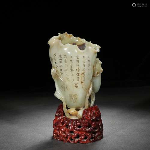 : hetian jade lotus flower furnishing articlesSpecification:...