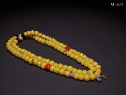 yellow coloured glaze 108 beads.Size: bead diameter 1.15 cmC...