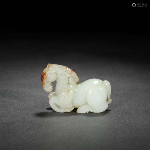 Lie, hetian jade horse furnishing articlesSpecification: lon...