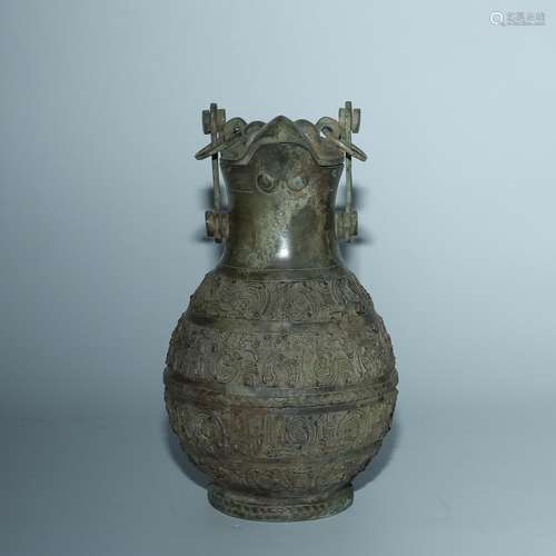 Hollow out, bronze dragon grain bird head potSpecification: ...