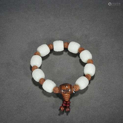 , hetian jade ruyi grain barrel bead stringSpecification: 1....