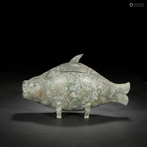 The bronze statue of fishSize, 28 cm wide, 9.5 cm high 16.7 ...