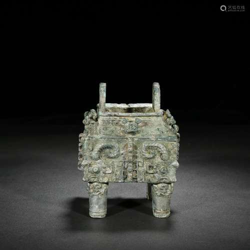 , bronze gluttonous grain squareSize, 12.2 cm long 11.9 cm h...