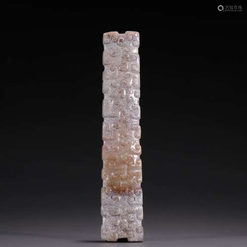 Ancient jade tadpoles grain jade plateSpecification: high 12...