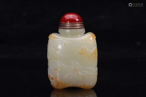 : hetian jade snuff bottleLong and 3.8 cm wide and 2.8 cm hi...