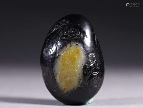 Worship, and black and white jade MiFei ishihara stone piece...