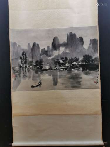 Xu beihong, paper landscape: lijiang spring rain108.8 x78cm ...