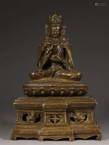 , silver inlaid copper padmasambhava statueSpecification: hi...