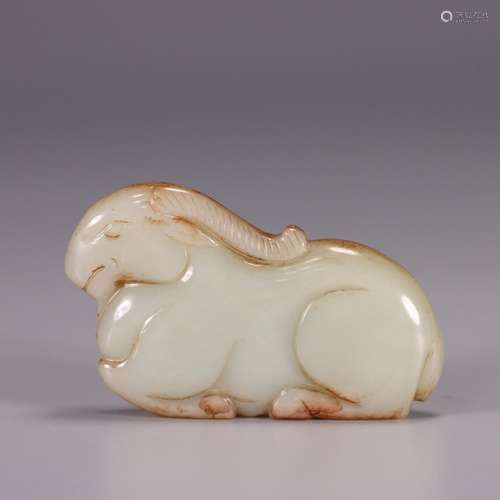 Sheep: hetian jade "auspicious" carvingsSize: 7.5 ...