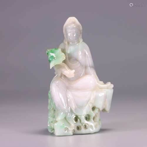 : jade ruyi guan Yin furnishing articlesSize: 14.3 cm high. ...