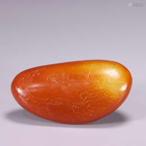 : the original rock of hetian jade proseSize: 8.8 cm long, 4...