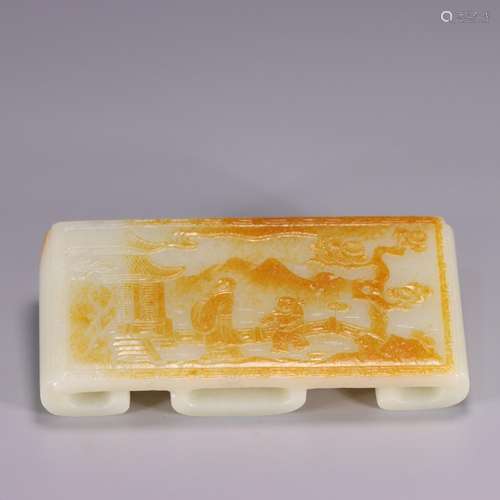 Hetian jade ink bedSize: 12 cm long, 6 cm wide1.8 cm tall, w...