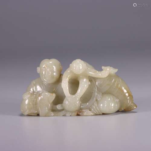 Hetian jade seed expects the ladSize: 9.2 cm long, 4.6 cm hi...