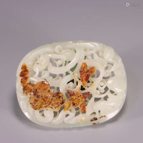 Hetian jade crane PiPei piecesSize: 9.3 cm long, 7.8 cm wide...