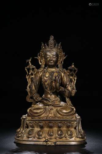 CD1289Medium-term copper gilding, tara's statue27.5 cm h...