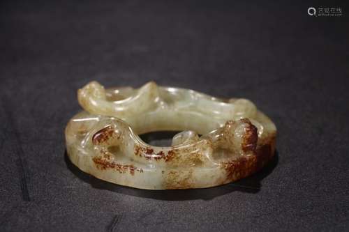 W number 4021: hetian jade belt ooze therefore dragon wallSi...