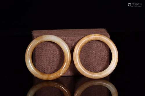 Old hetian jade bracelet a coupleArticle 56 mm, size: inner ...