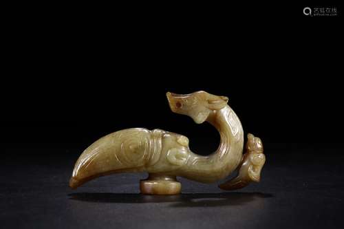 Hetian jade carved longnu furnishing articlesSpecification h...