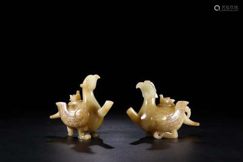 Desk and implement hetian jade swan WenXiangLu pairSpecifica...