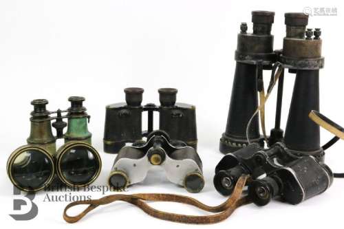 Quantity of binoculars, including a military issue Barr &...
