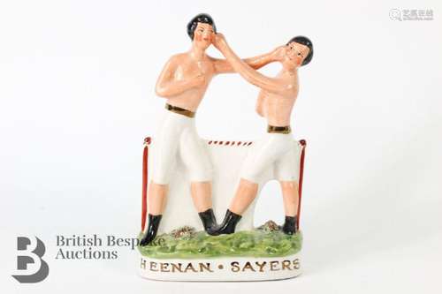 Staffordshire pugilistic group of Heenan and Sayers, circa 1