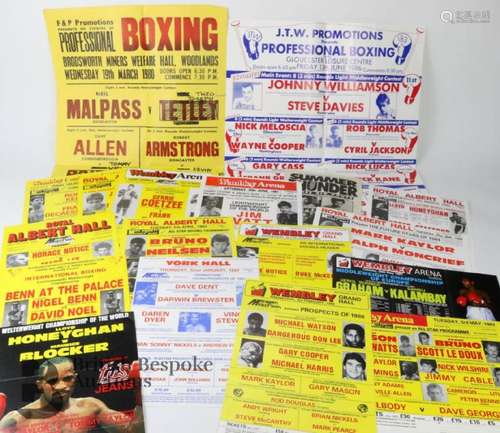 Pugilista interest - match flyers and two posters, 1980's in