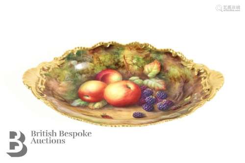 Horace Price for Royal Worcester dish, painted with a study