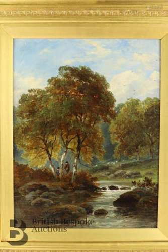 John Steeple (1823-1887) oil on canvas entitled 'Silver Birc