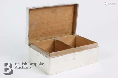 Silver cigarette box, Sheffield hallmark dated 1958, mm Walk
