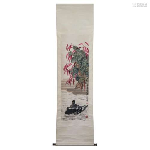 A PAINTING OF BIRDS ON RIVER,SIGNED QI BAISHI