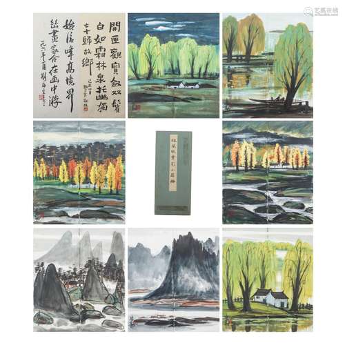 ALBUM PAINTING OF NATURAL SCENERY,SIGNED LIN FENGMIAN