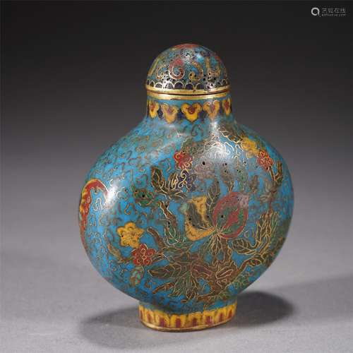 A CLOISONNE ENAMEL SNUFF BOTTLE