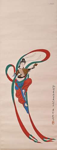 A CHINESE BUDDHA PAINTING,PAN JIEZHI MARK