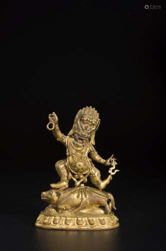 A GILT-COPPER BUDDHA STATUE