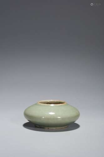 A BEAN GREEN GLAZED WATER POT