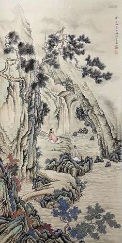 A CHINESE LANDSCAPE PAINTING,CHEN SHAOMEI MARK