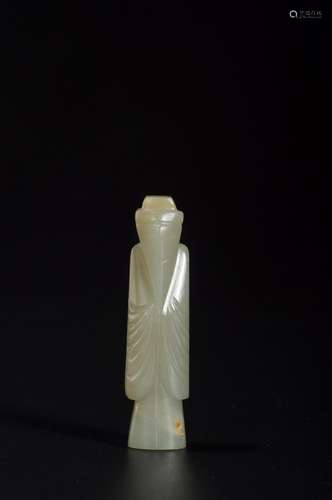 A WHITE JADE FIGURE