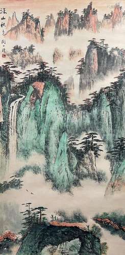 A CHINESE LANDSCAPE PAINTING,TAO YIQING MARK