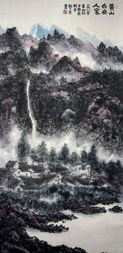 A CHINESE LANDSCAPE PAINTING,LAI SHAOQI MARK