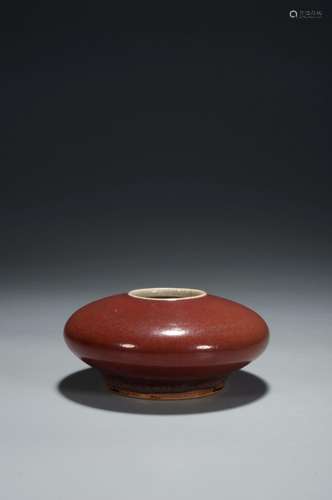 A RED GLAZE WATER POT