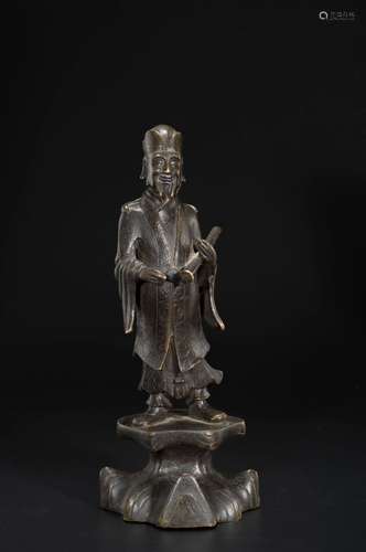 A COPPER FIGURE STATUE OF TAOISM